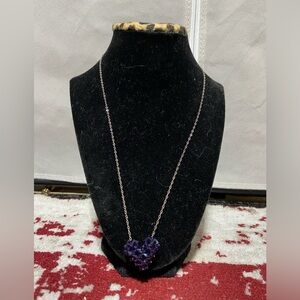 Necklace With Deep Purple Beaded Pendant